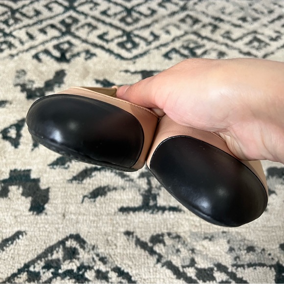 Alex Marie Black Cream Cap Toe Slingback Block Heel Flats Size 8.5 - Picture 5 of 12